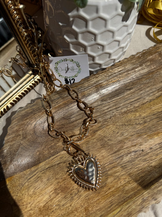 Falling for You Heart Chain Necklace