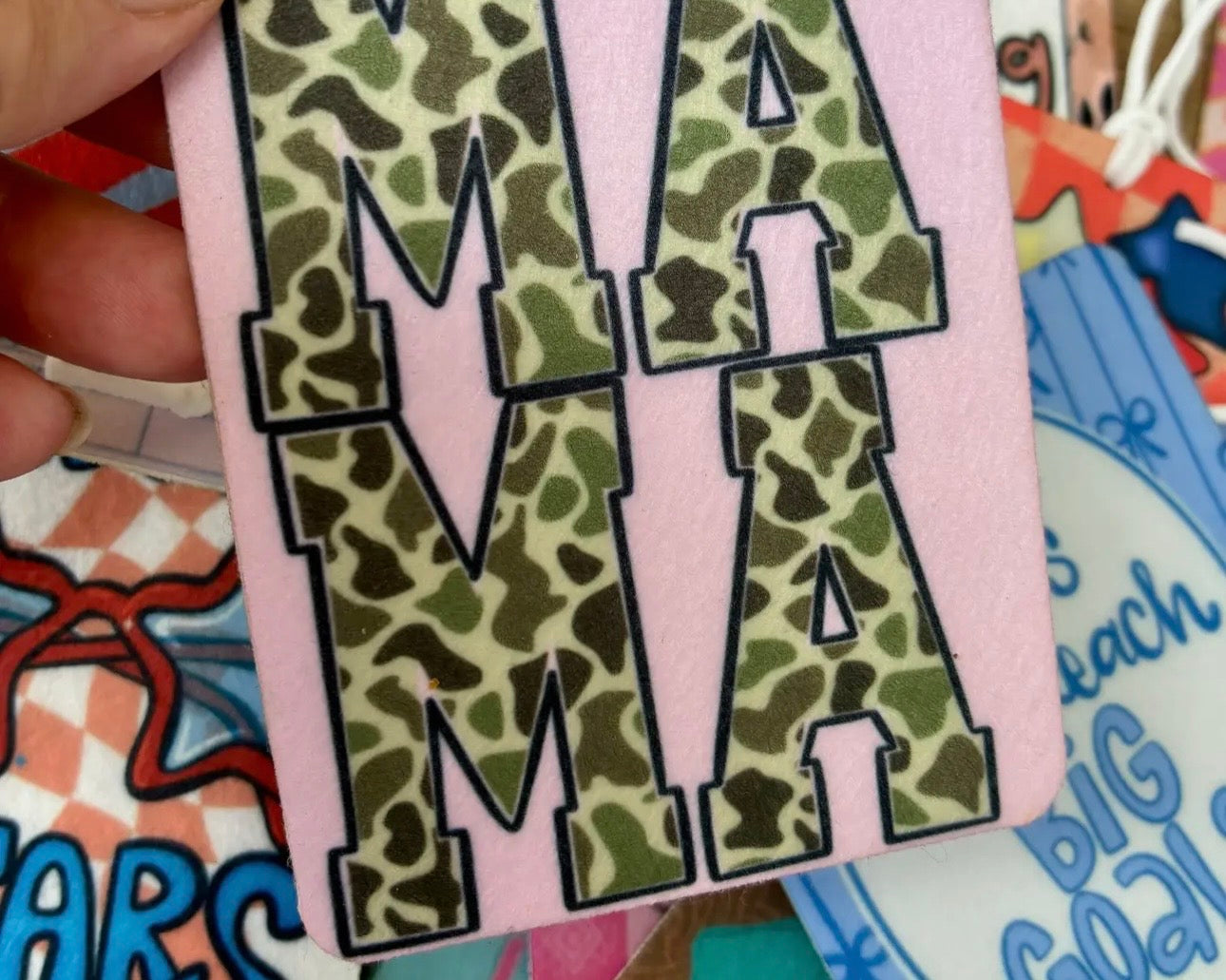 Mama Camo Felt Freshie (cucumber melon)