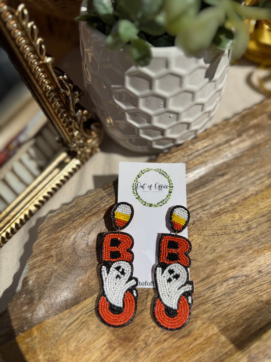 Boo Ghost Beaded Earrings