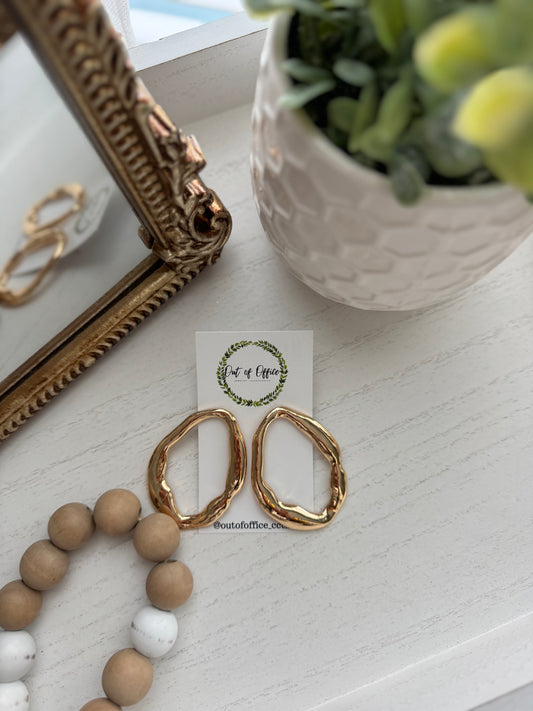 Drifted Gold Statement Earring