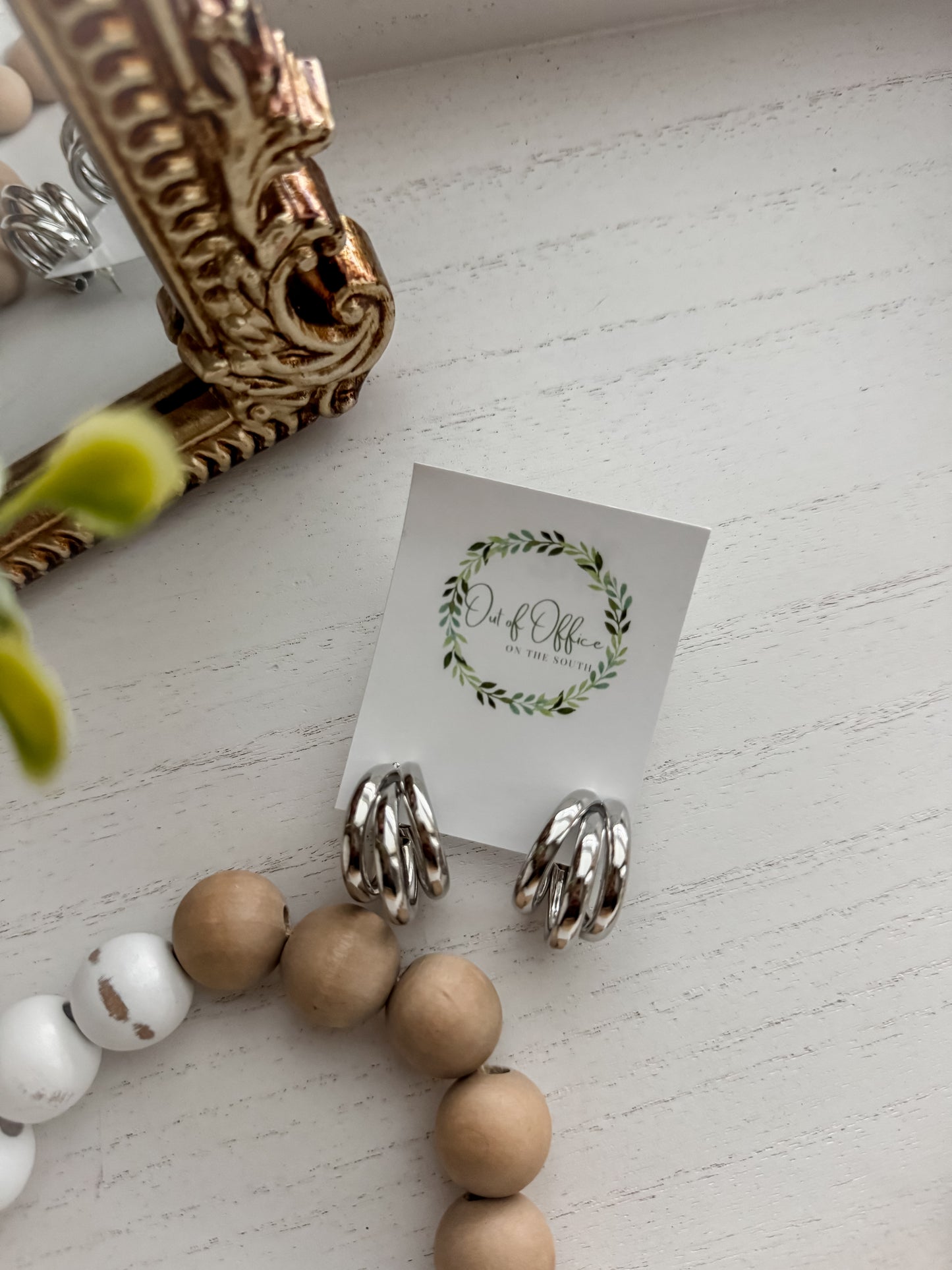 Coastal Girl Silver Open Hoop