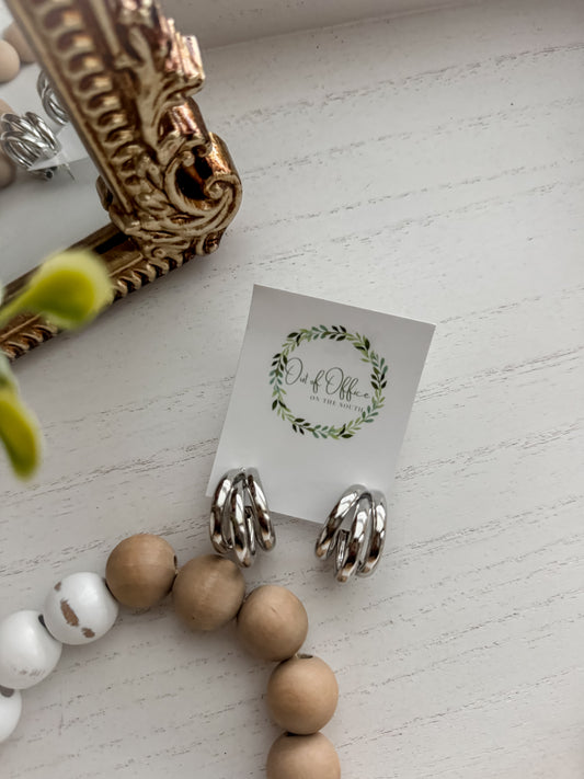 Coastal Girl Silver Open Hoop
