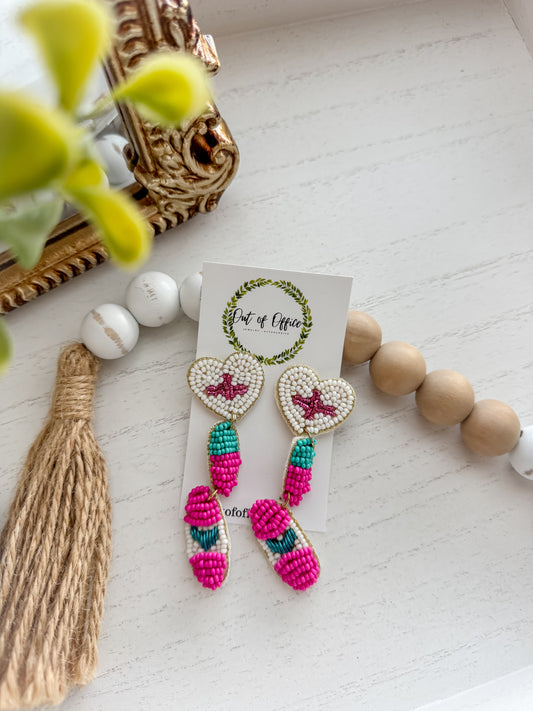 Nurse Vibes- Beaded Earrings