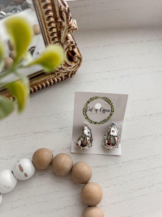 Confetti Teardrop Stud