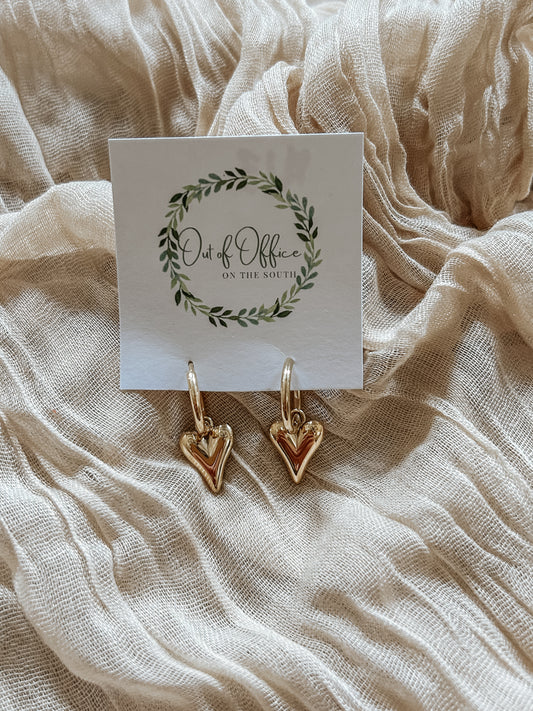 The Laurel Heart Charm Hoops