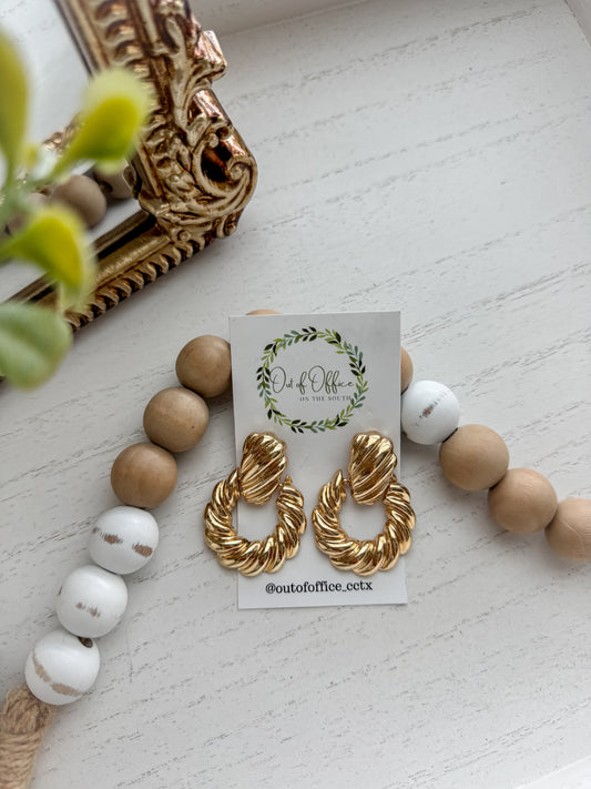 Halo Gold Statement Earrings