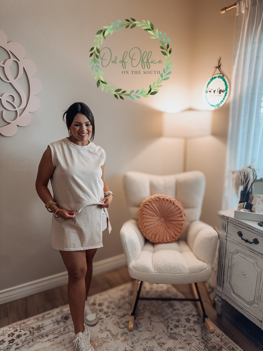 “Sweet Tea & Deadlines” Tan Skort Set