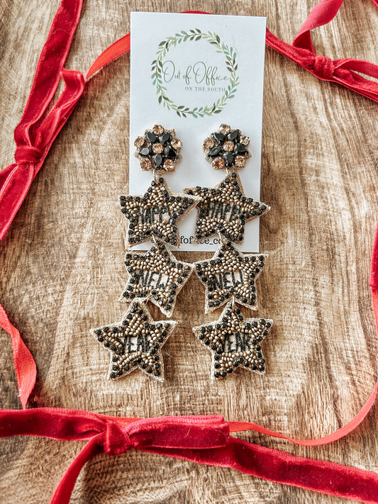 Stars Align New Year Beaded Earrings